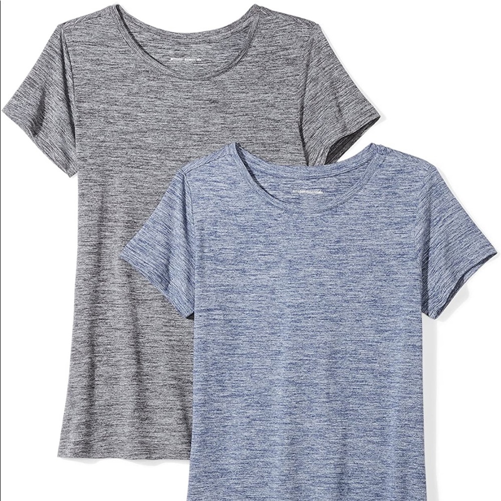 (2) Amazon Essentials Tech Short-Sleeve Crewnecks